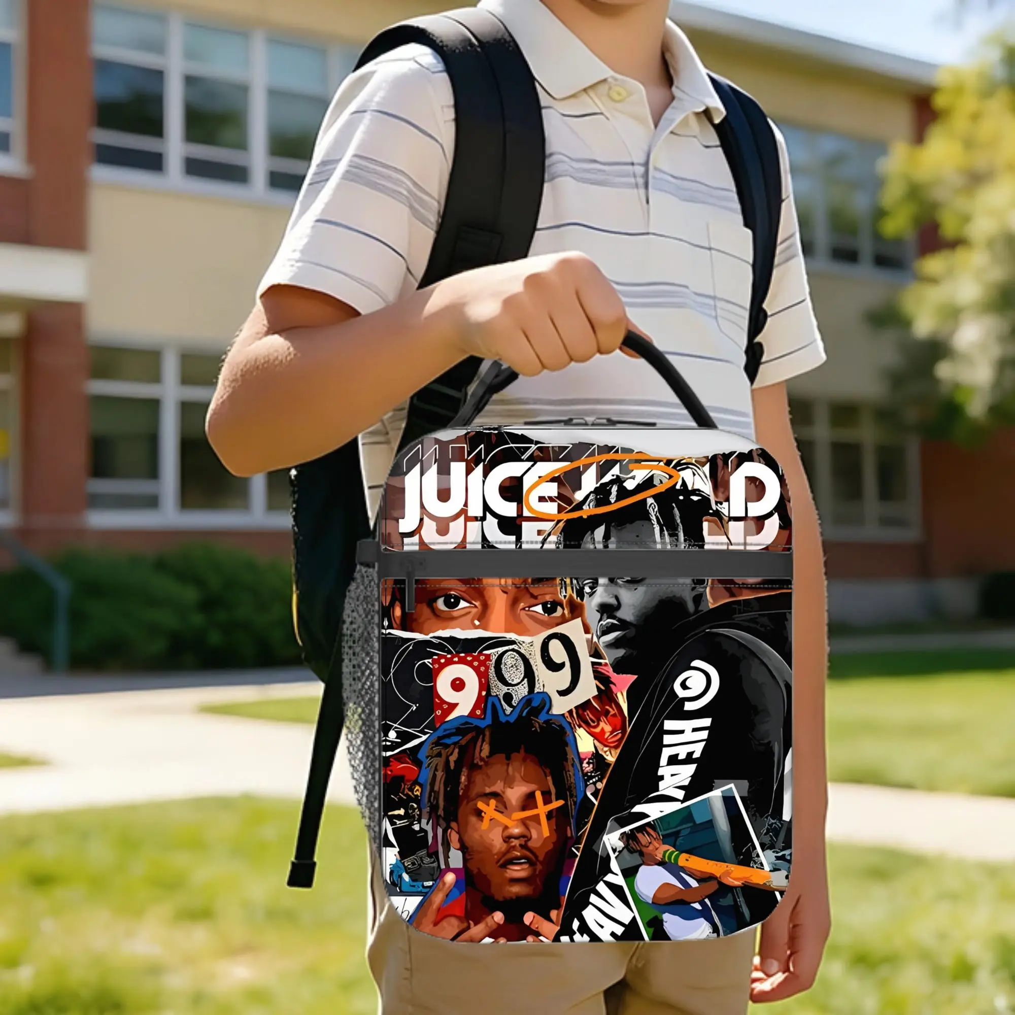 Juice Music Wrld Insulated Lunch Bags Thermal Bag Reusable,Lunch Container Portable Tote Lunch Box Bento Pouch Office  Picnic