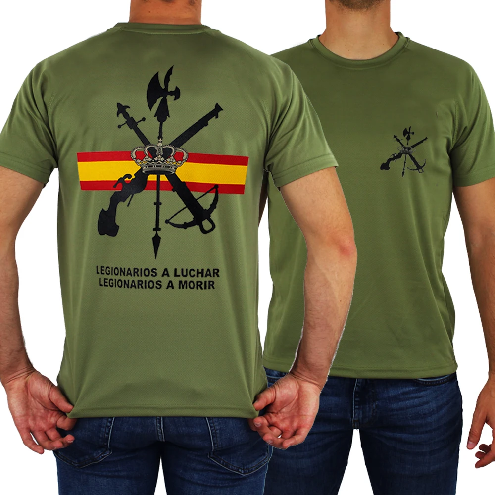 Camiseta Legión Española. 100% Algodón De Alta Calidad, Cuello Redondo, De Gran Tamaño, Casual