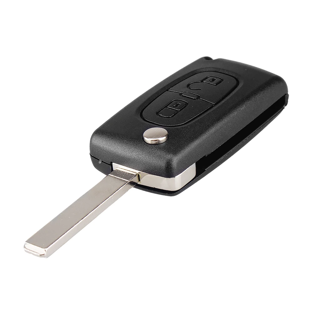 KEYYOU nuovo portachiavi a conchiglia pieghevole a 2 pulsanti per telecomando per Peugeot 107 207 307 308 407 807 CE0536 VA2 lama