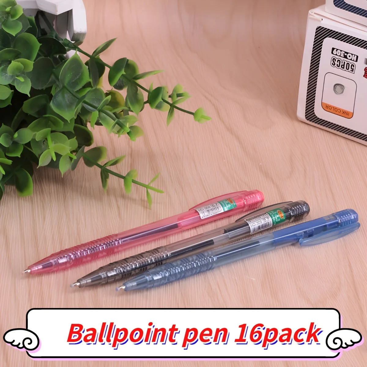 

16pcs Press 0.7mm Round Ballpoint Pen Free Horse Round Ballpoint Pen Black Blue Red Ballpoint Pen Quick Drying Writing Smooth