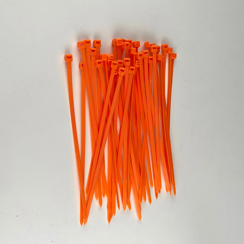 Orange Nylon Cable Ties Orange Colorful Plastic Cable Ties 3*100 4×200 Straps
