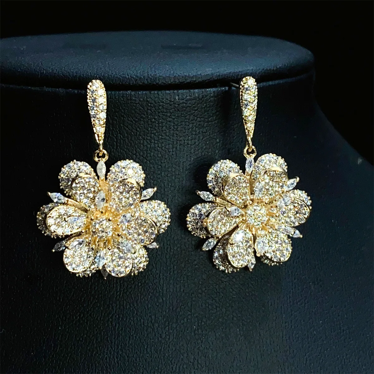 Light Luxury Stunning Everyday Women Pretty Flower Shaped Earrings Jewellery Set Women's Dress Dating Holiday Wedding Prom E272