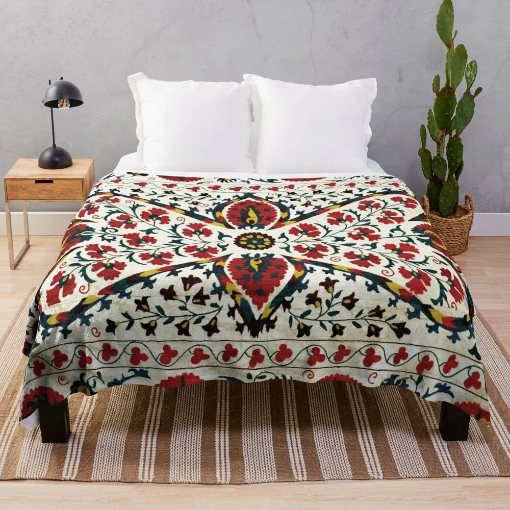 

Vintage Bohemian Suzani 23 Throw Blanket Decorative Sofas Fluffys Large For Decorative Sofa Fashion Sofas Blankets