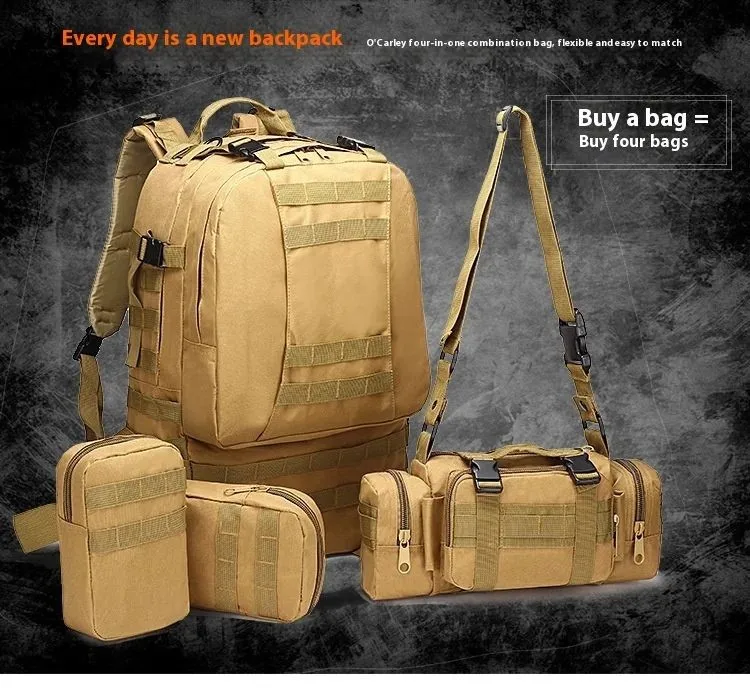 

Тактический рюкзак 50 л, уличный рюкзак для кемпинга и пешего туризма, комбинированные рюкзаки большой емкости для хранения, рюкзак 4 в 1