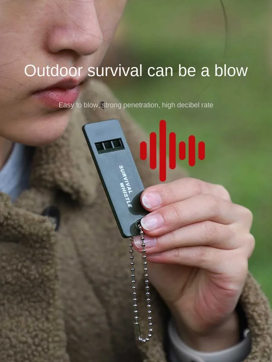 Silbato de 3 frecuencias, llavero de silbato de supervivencia de alto decibelio, árbitro, Camping, caminata, silbato de emergencia al aire libre, herramienta de primeros auxilios, 1-6 uds.
