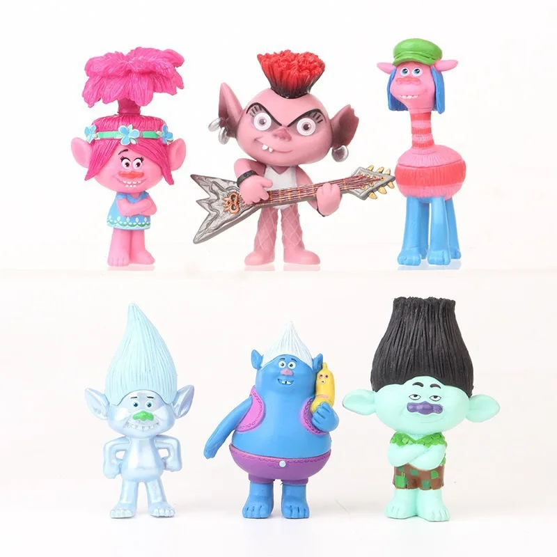 

5pcs Cute Cartoon Trolls Ugly Baby Troll 6 Hair Combable Bobby Blanche Doll Figurine Ornaments Toys Action Figures Holiday Gift