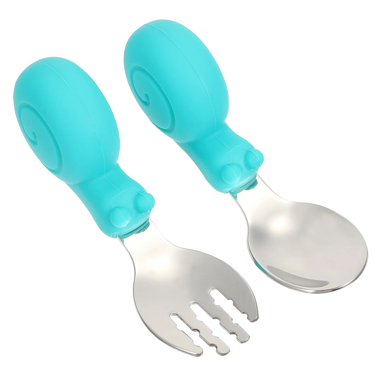 

Children's Tableware Lightweight Eating Spoon Short Handle Infant Training Cutlery Set Stainless Steel Head