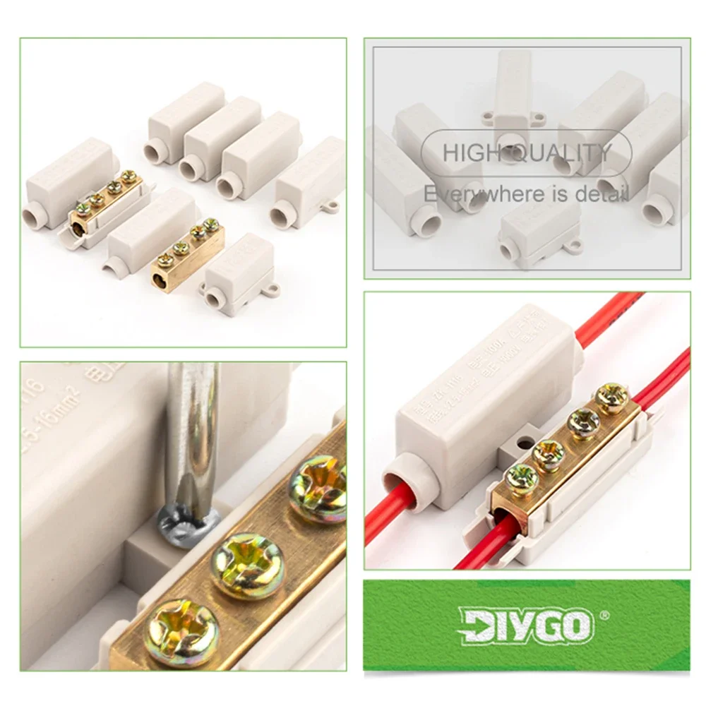 1pcs Quick Wire connector 60A/400V 1 to 6mm2 Power 100A/1000V 2.5 to 16mm One input and one output splicing Cable terminal