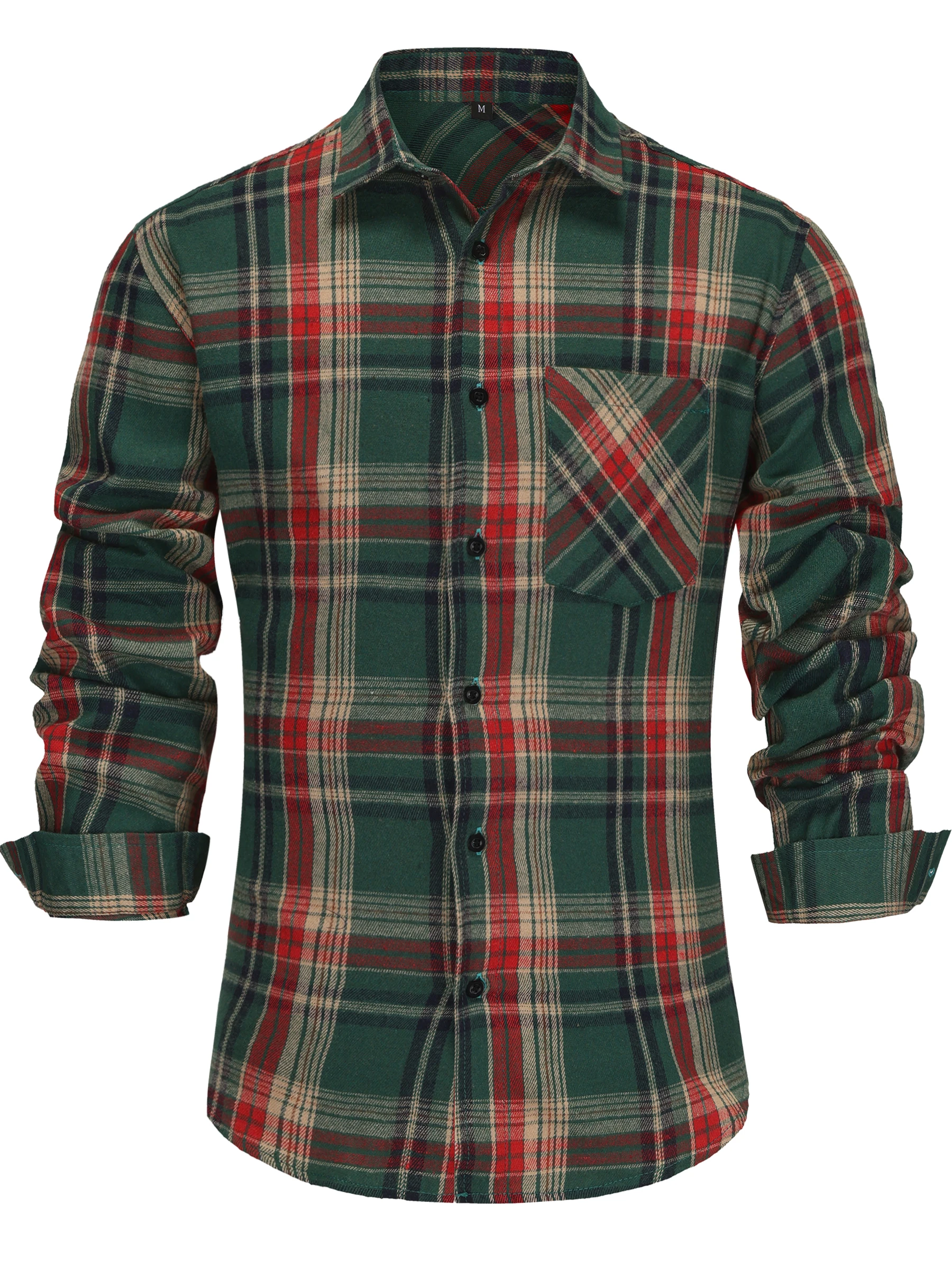 

Men's Social Shirts Long Sleeve 100%Pure Cotton Buttoned Plaid Formal Male Casual Clothes Oversized Shirt Plus Size M-3XL