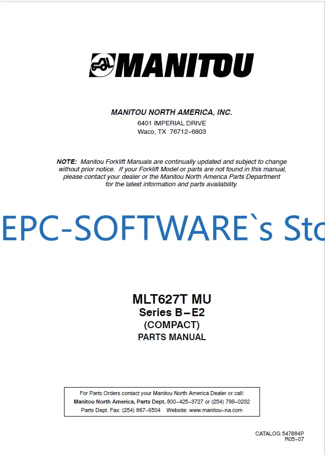 

EPC-OFTWARE Manitou Вилочный погрузчик USA Запчасти Каталоги