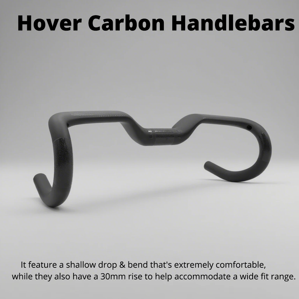Ullicyc Hover Carbon Handlebar T1000 Full Carbon Rise Road Handlebar Rise 30mm Gravel Cockpit Internal Cable