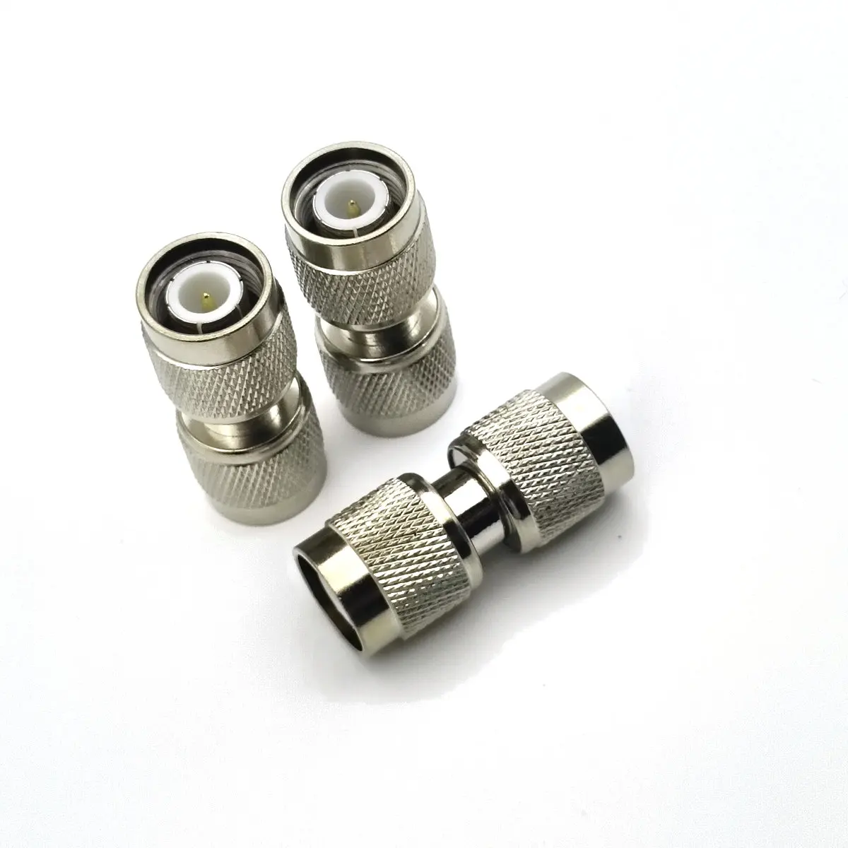 Imagem -02 - Dupla Tnc Macho Plug Latão Adaptadores rf Reto Conector Coaxial Alta Qualidade