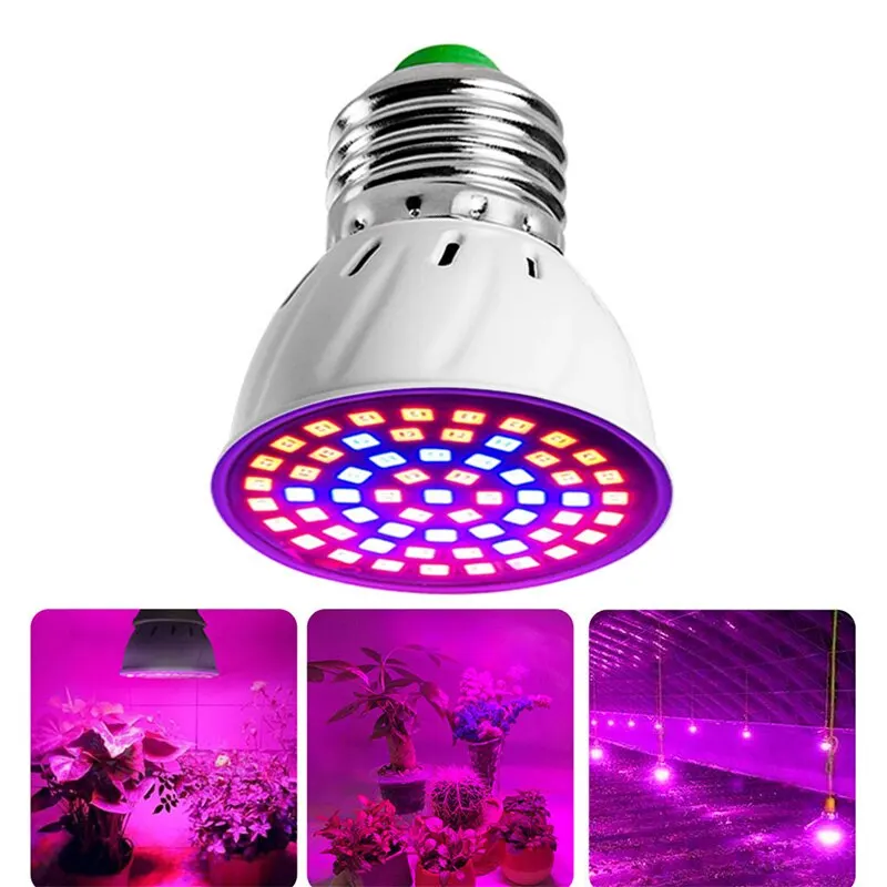 220V E27 60LEDs Plant Grow Light Phyto Lamps Led Full Spectrum Growing Bulb for Greenhouse Hydroponics Growth Fitolampy