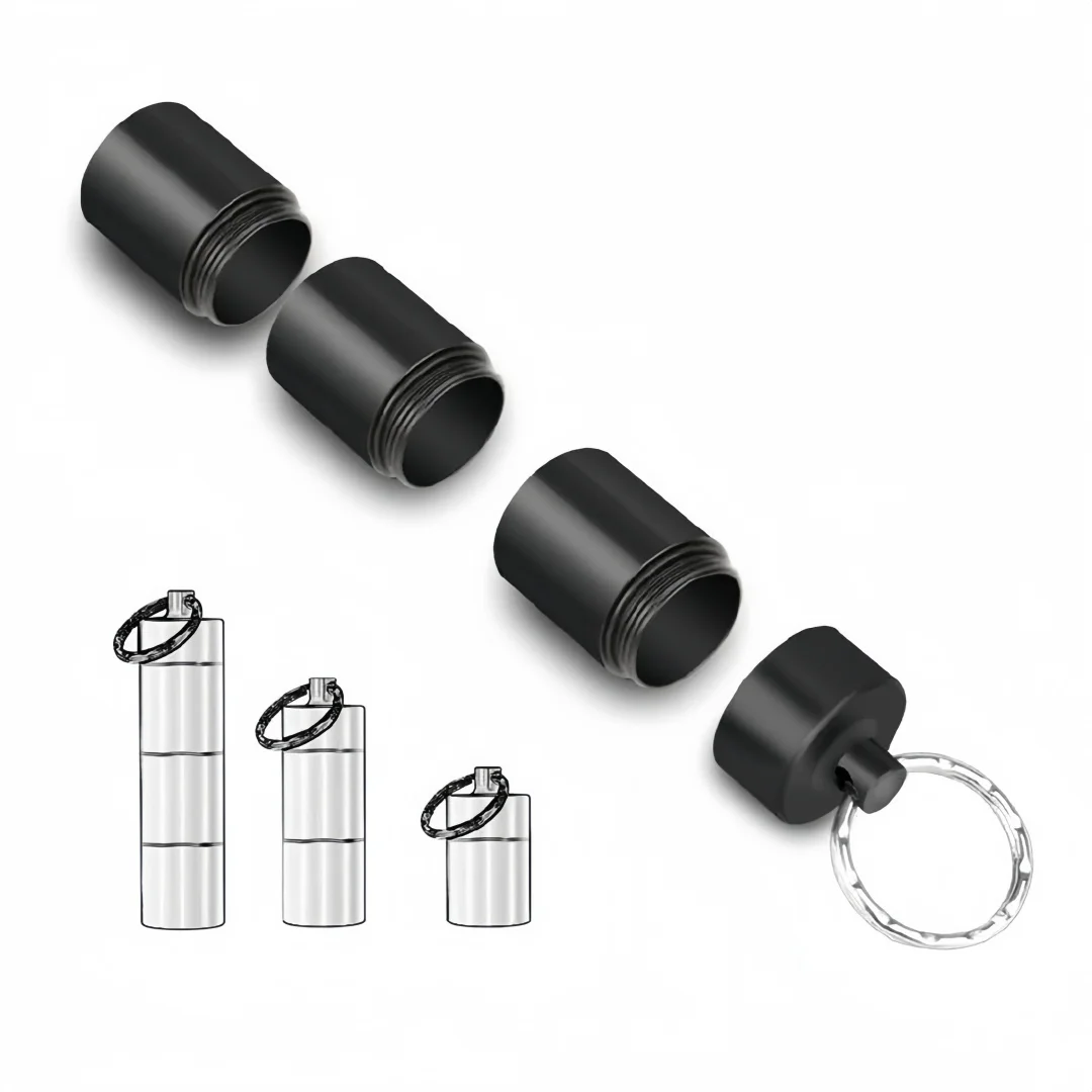 Mini Portable Multi Compartment Detachable Waterproof Aluminum Alloy Travel Medicine Vitamin Oil Food Grade Storage Container