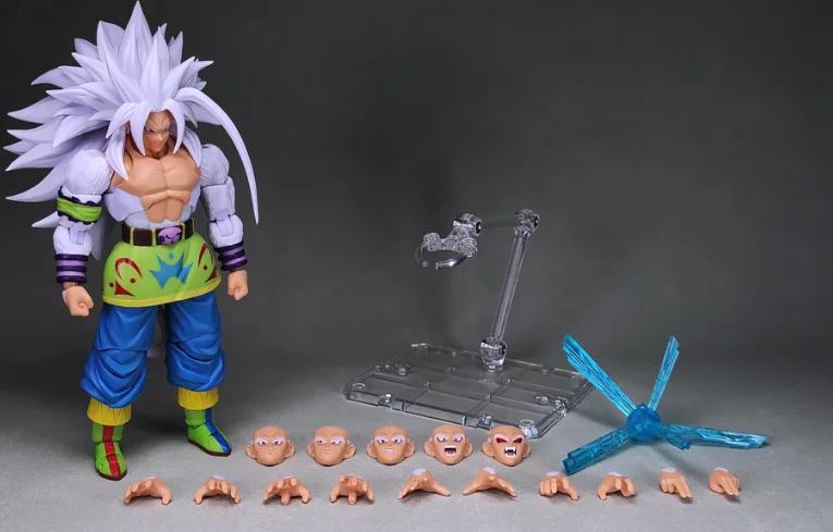 In Stock Black Hole Dragon Ball Super Saiyan 5 SSJ5 Son Goku White Hair Goku 1/12 Scale Anime Action Figure Toys Collection Gift view 4