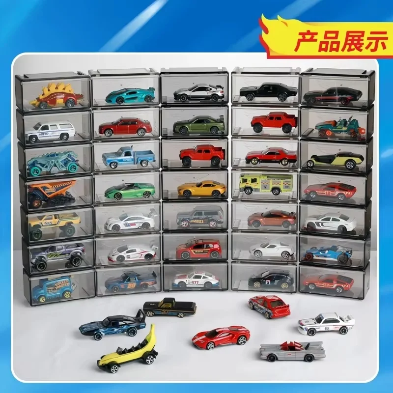 Nuova vendita scatola di immagazzinaggio Hot Wheels per ragazzi vetrina combinazione arredamento della stanza macchinine modello organizzatore festival regalo di festa