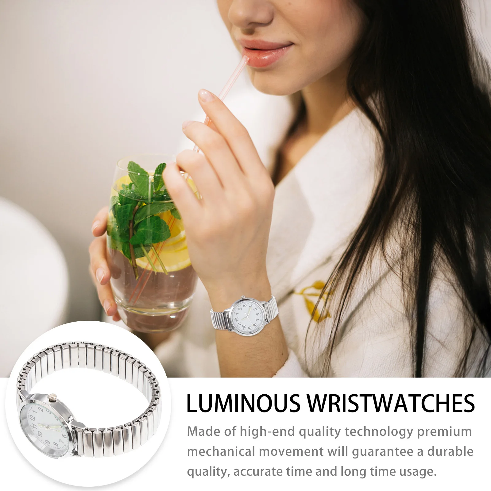 

1Pcs Quartz Watch Luminous Big Number Wristwatch Casual Lightweight Stylish Durable Outdoor Daily Fashion Gift