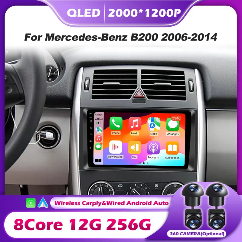 

Android 16 For Mercedes Benz B200 Sprinter W906 W639 A B Class W169 W245 Viano Vito Car Multimedia Player Carplay Auto Stereo BT