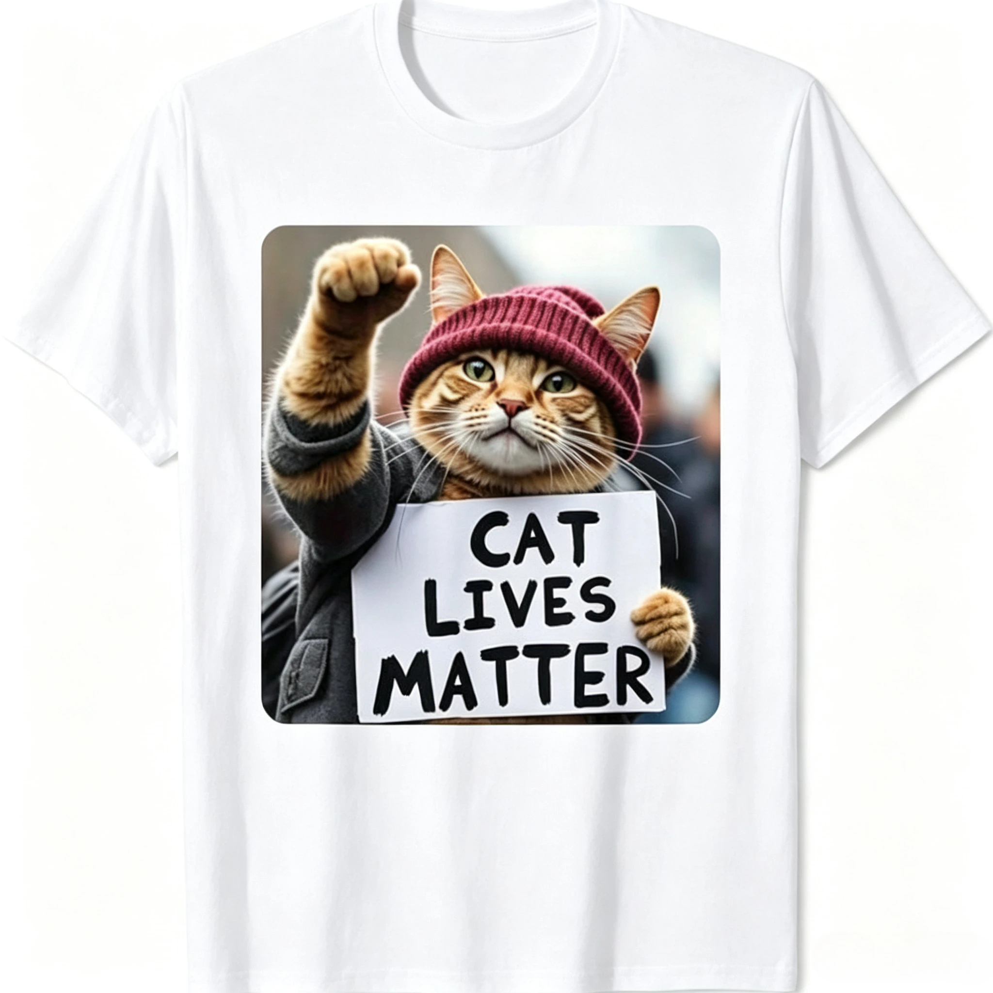 Männer Frauen Vintage Orange Tabby Cat Print T-Shirt Cat Lives Matter Kitten Graphic Pet Lover Streetwear Tops – Detail 4