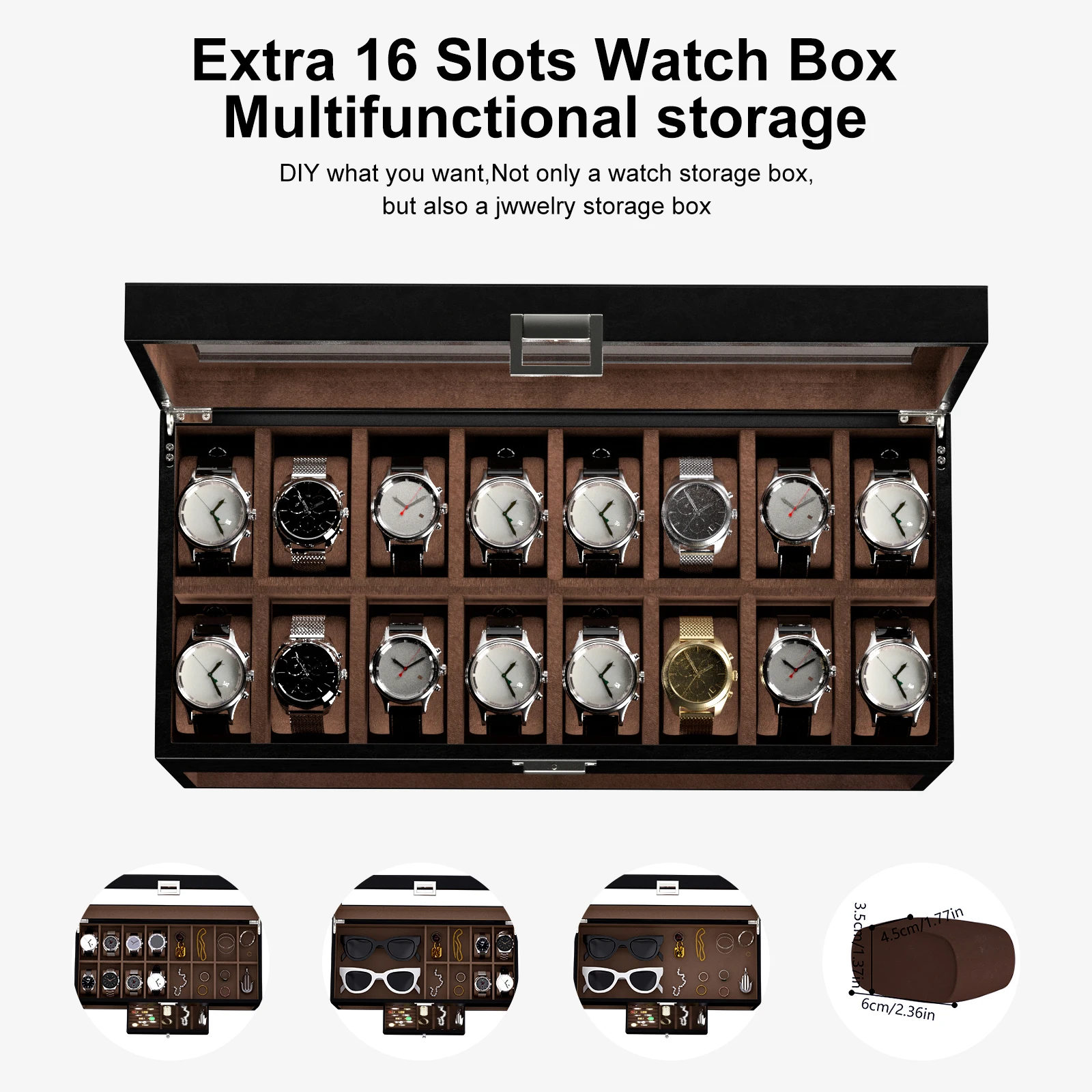 Двойная намотка для автоматических часов, 2 рулона, коробка для хранения, дерево с фотоэлементом