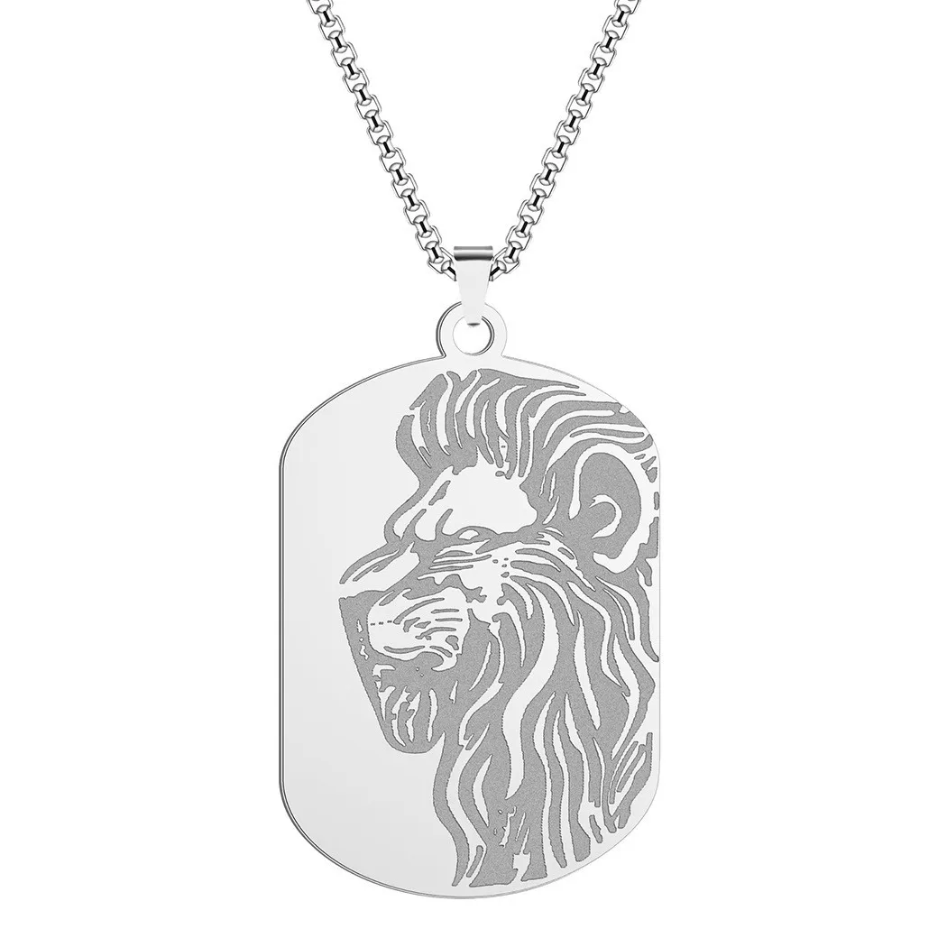 

Stainless Steel Viking Domineering Long Hair Lion Pendant Charm Men's Necklace Hip-Hop Punk Accessories Jewelry Gift Dropship