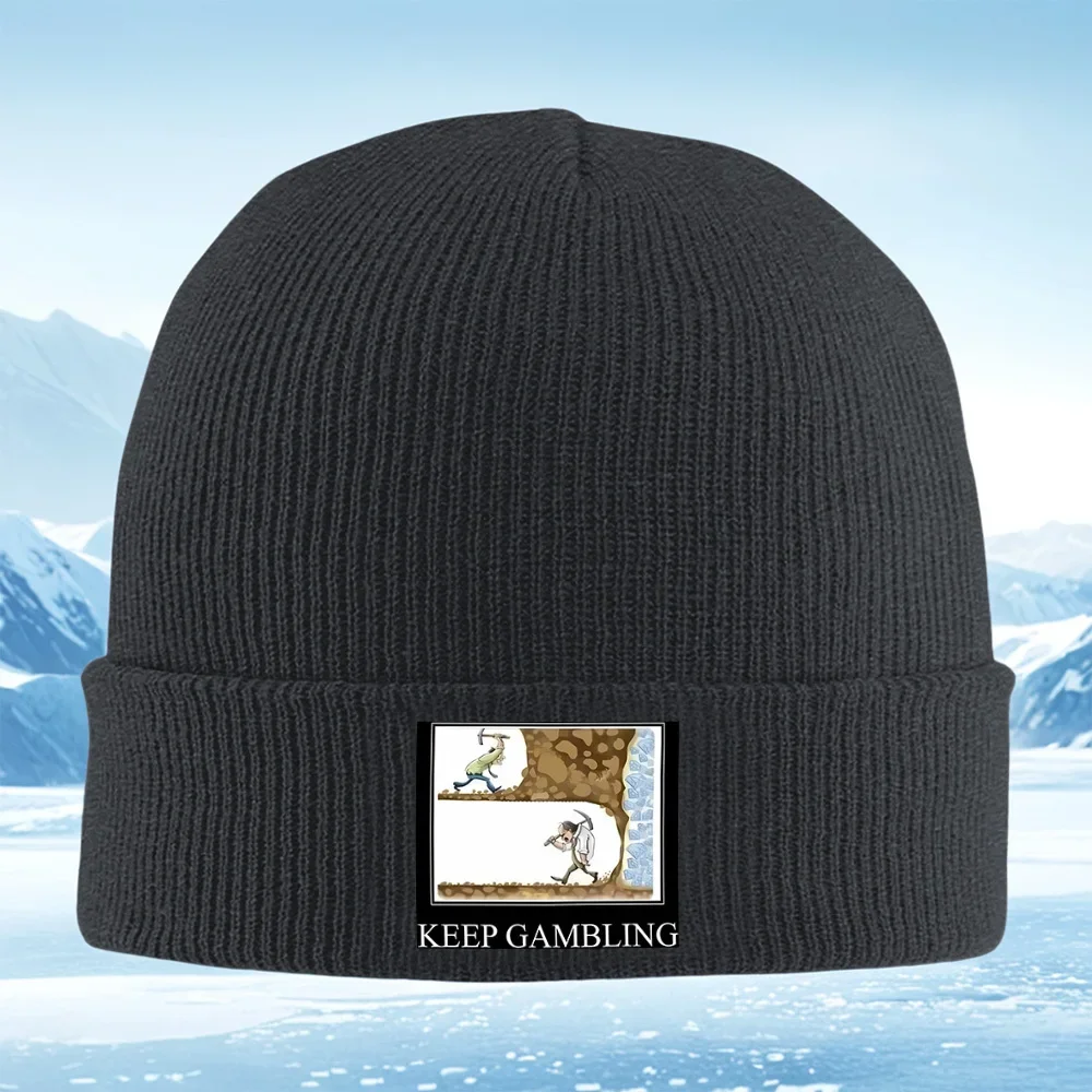 Bonnet tricoté unisexe pour homme et femme, modèle 2026, pour l'hiver, thermique et chaud, idéal pour Noël, avec motif 'Miners working diamond discovery progress'