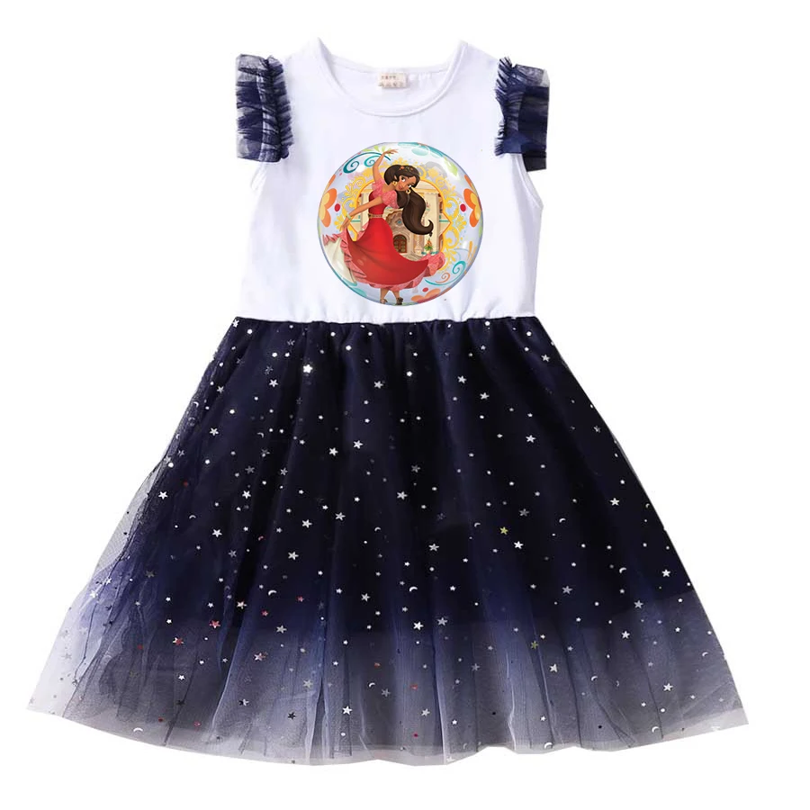 Elena of Avalor Dresses Summer Kids Dresses for Girls Kids Short Sleeve Princess Dress Children's Prom Mesh Dresses