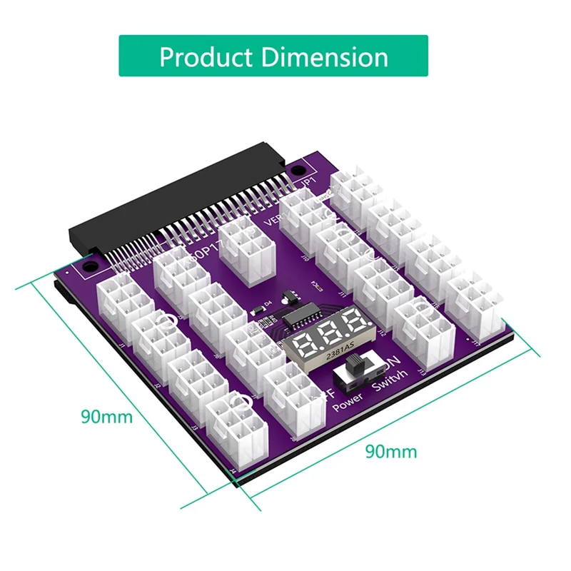 ATX 17X6Pin إمدادات الطاقة لوحة القطع محول محول 12 فولت لتعدين Ethereum BTC