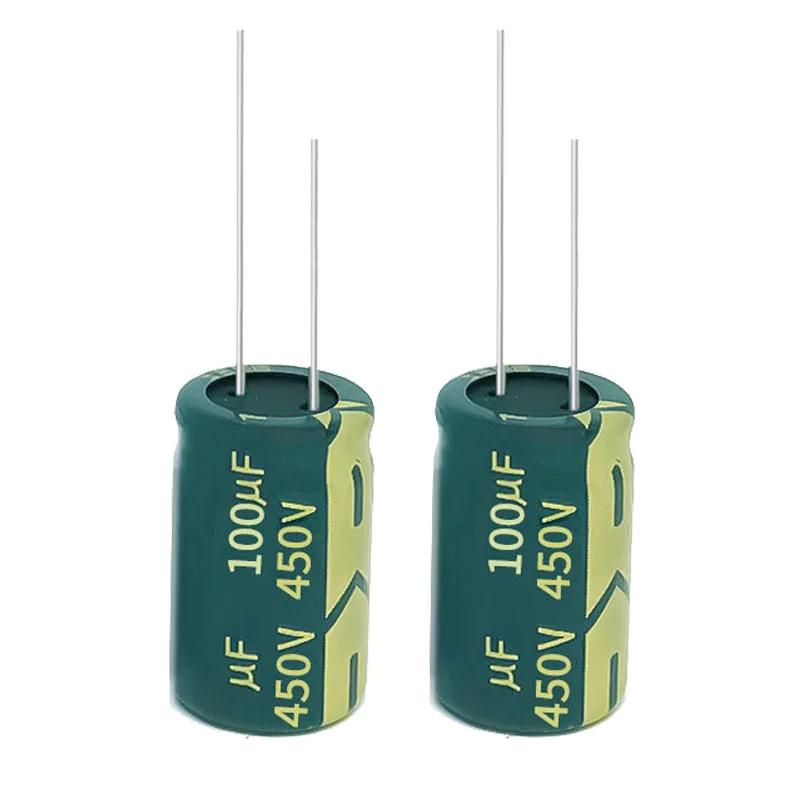 5pcs Aluminum Electrolytic Capacitor 450V100UF 18*30mm Inline High Frequency Low Resistance Factory Stock 100UF/450V