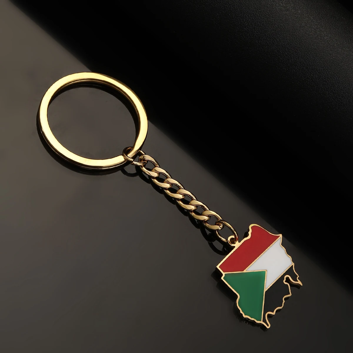 Stainless Steel Republic of the Sudan Map Flag Pendant Necklaces Keychain Jewelry Ethnic