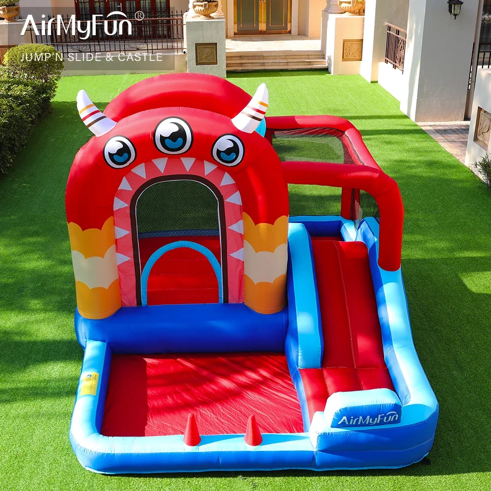 Factory Customizable Oxford cloth Inflatable Slide and Bounce House Lovely Outdoor Backyard Park For Kids With Slide