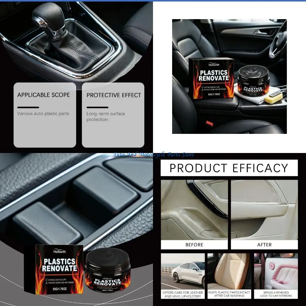 P9FD Plastic Care Cream for Car Interior 50g Jar Touch Up Support