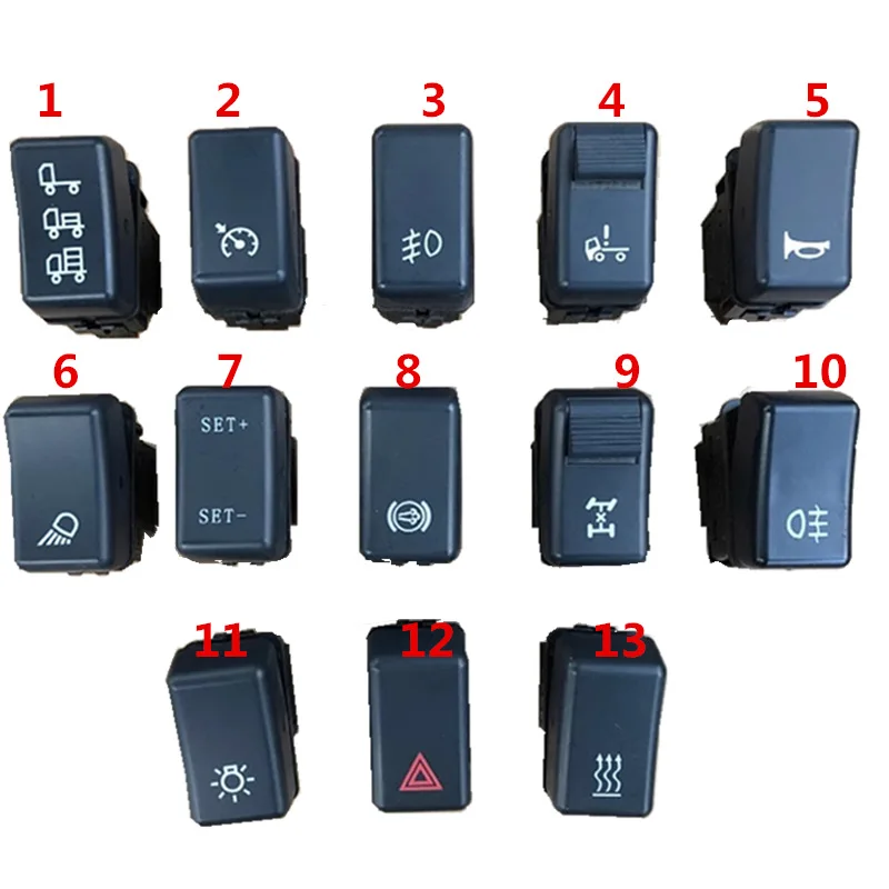 

For Dayun Heavy Truck Cab Cabin Instrument Panel Rocker Switch Emergency Light Multi state Fog Lamp Truck Parts