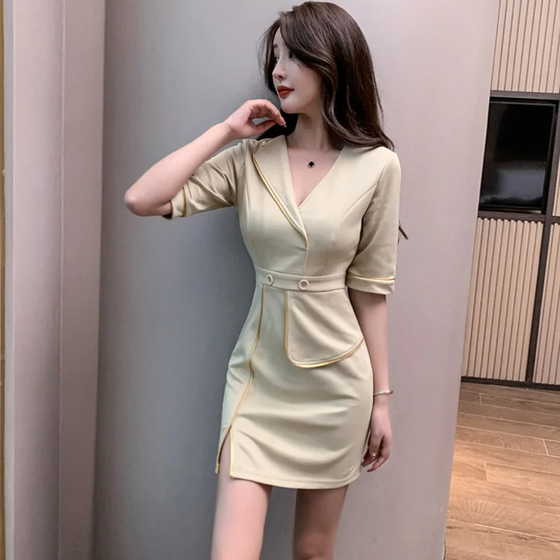 Woman Work Clothes Suit Hotel Waiter Beauty Salon Spa Massage Nail Cafe Sexy Foot Bath Sauna Technician Overall Skirt Uniform