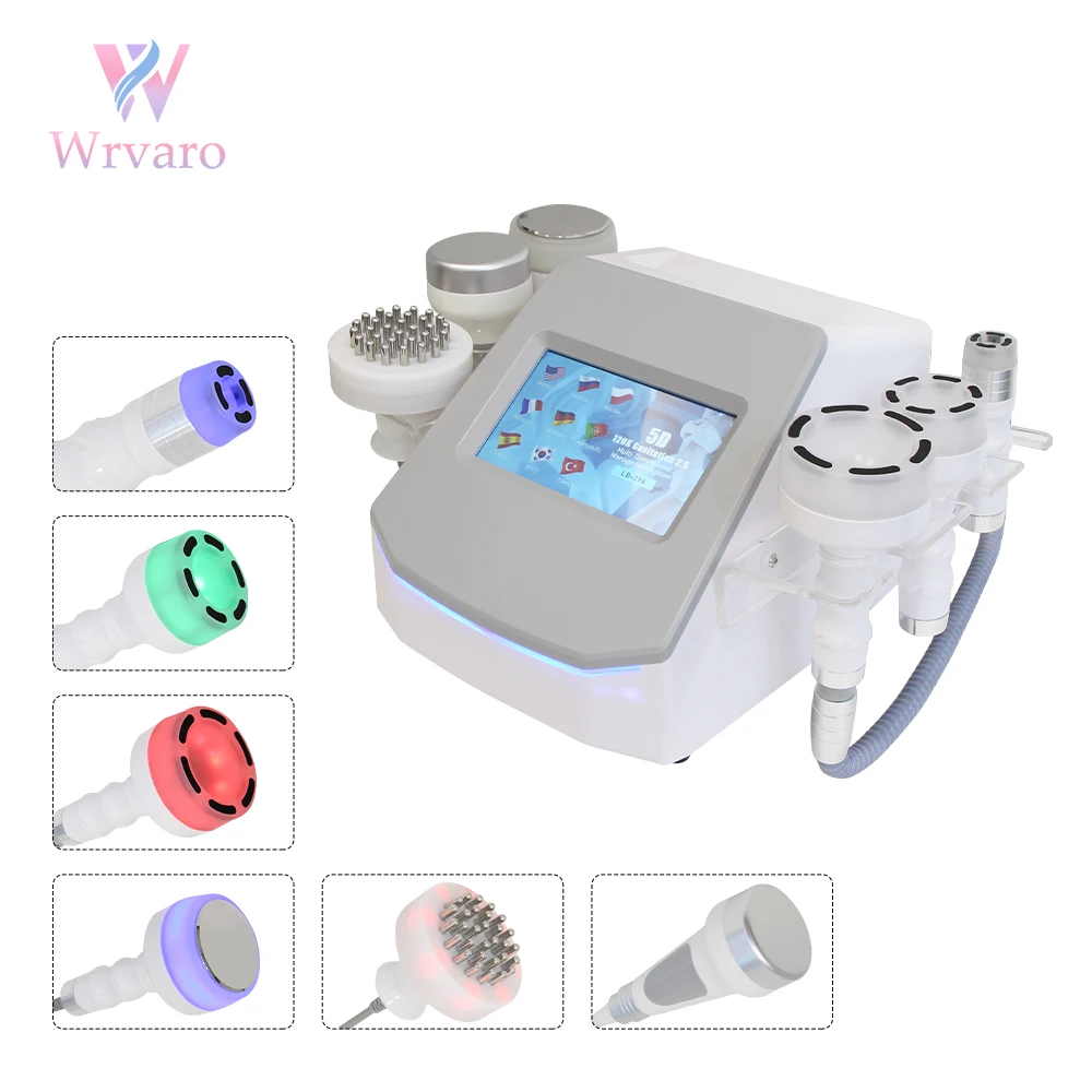 120K Cavitation Slimming Machine 5D Ultrasonic Vacuum Weight Loss Body Sculpting Skin Tightening Facial Beauty Device Trolley