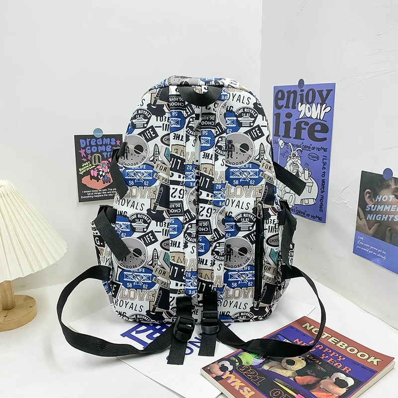 Youth School Backpack for Teenagers Unisex Graffiti School Bags Large Capacity Back Pack Waterproof Book Bag Back to School Gift