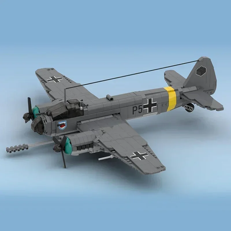 Moc Building Bricks modello di aereo militare Junkers Ju 88 Fighter Technology blocchi modulari regalo giocattolo di natale set fai da te assemblaggio