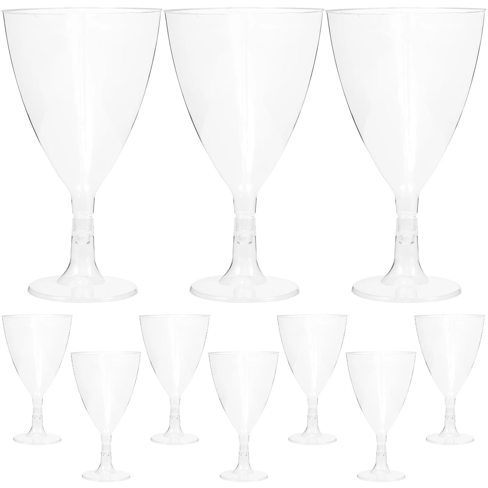 

25pcs Disposable Footed Goblet Cups 220ML Clear Plastic Cocktail Party Cups For Dessert Margarita
