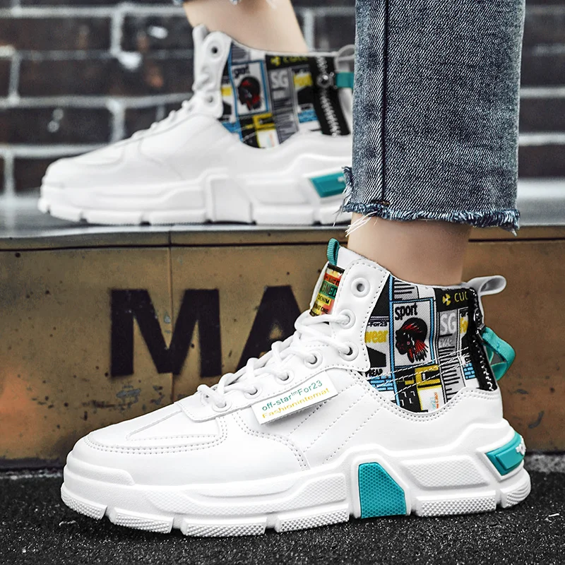 Brand Kids High Top Sneakers Trendy Children Non-slip Basketball Shoes Boys Cool Street Outdoor Comfortable Sports Tennis Shoes