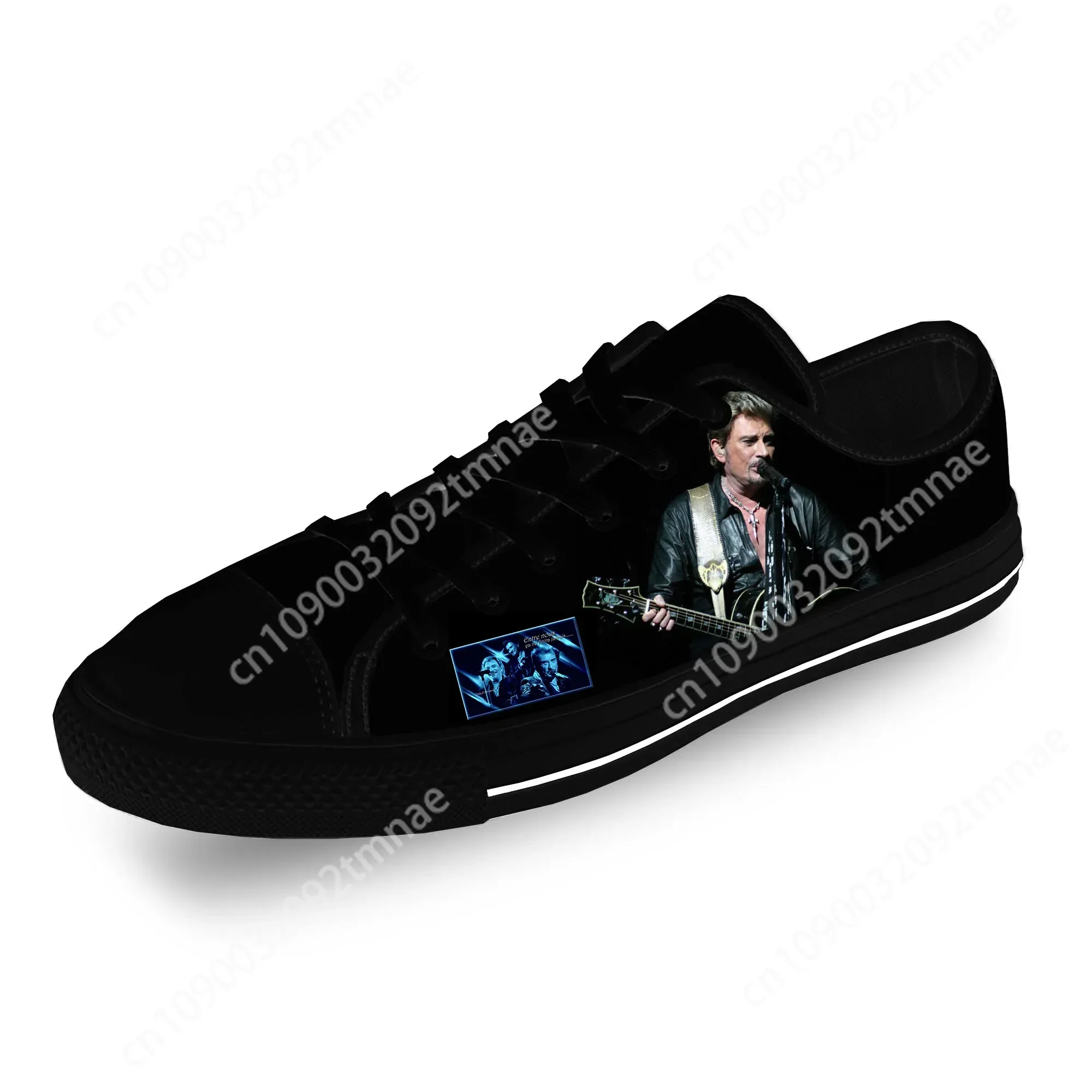 Johnny Hallyday Rock Star Lightweight Cloth 3D Print Funny Fashion Low Top Custom Shoes Men Women Casual Breathable Sneakers