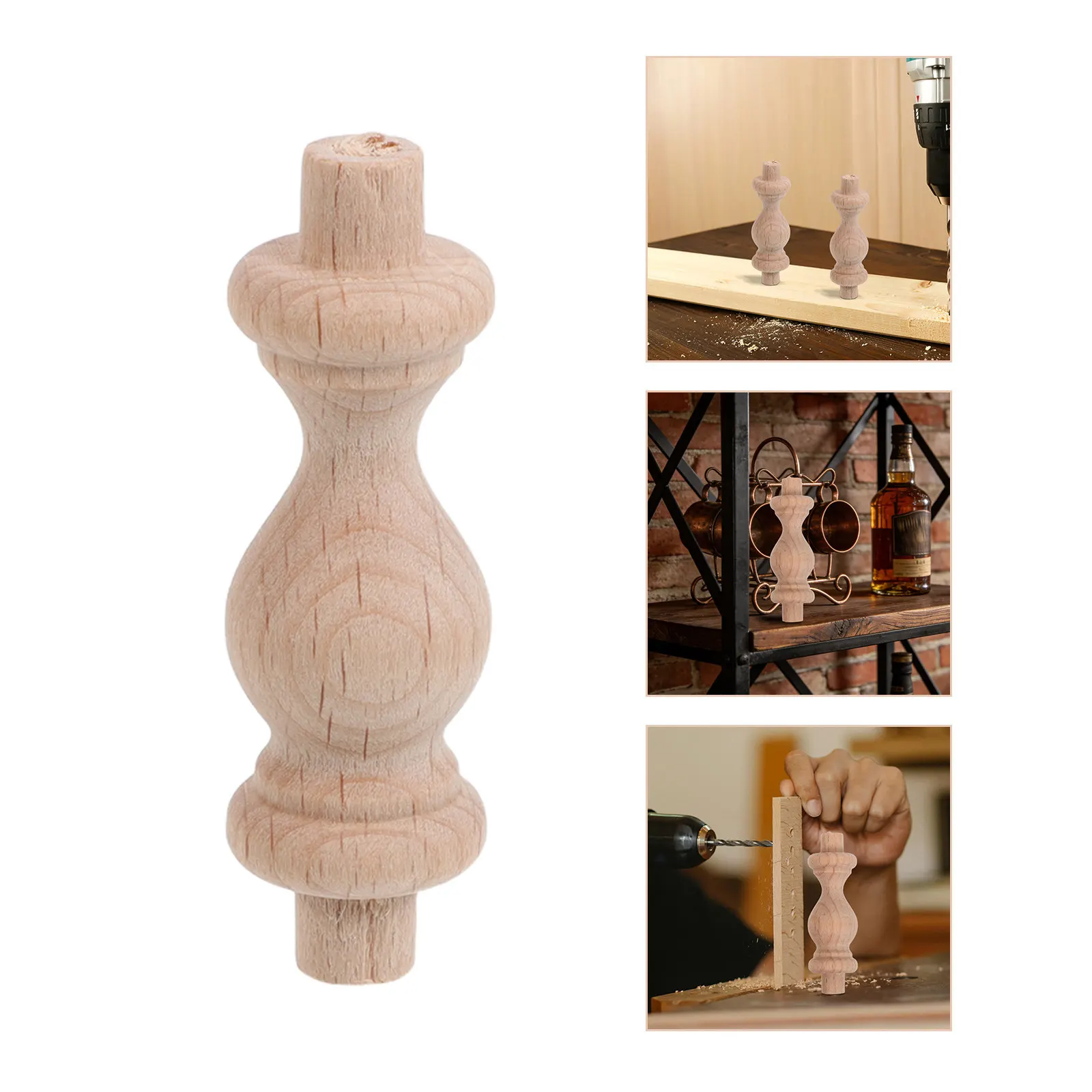 10 PCS Roman Railing Columns Woodworking Crafts for Home Staircase Improvement Supplies Post Handrail Spindles