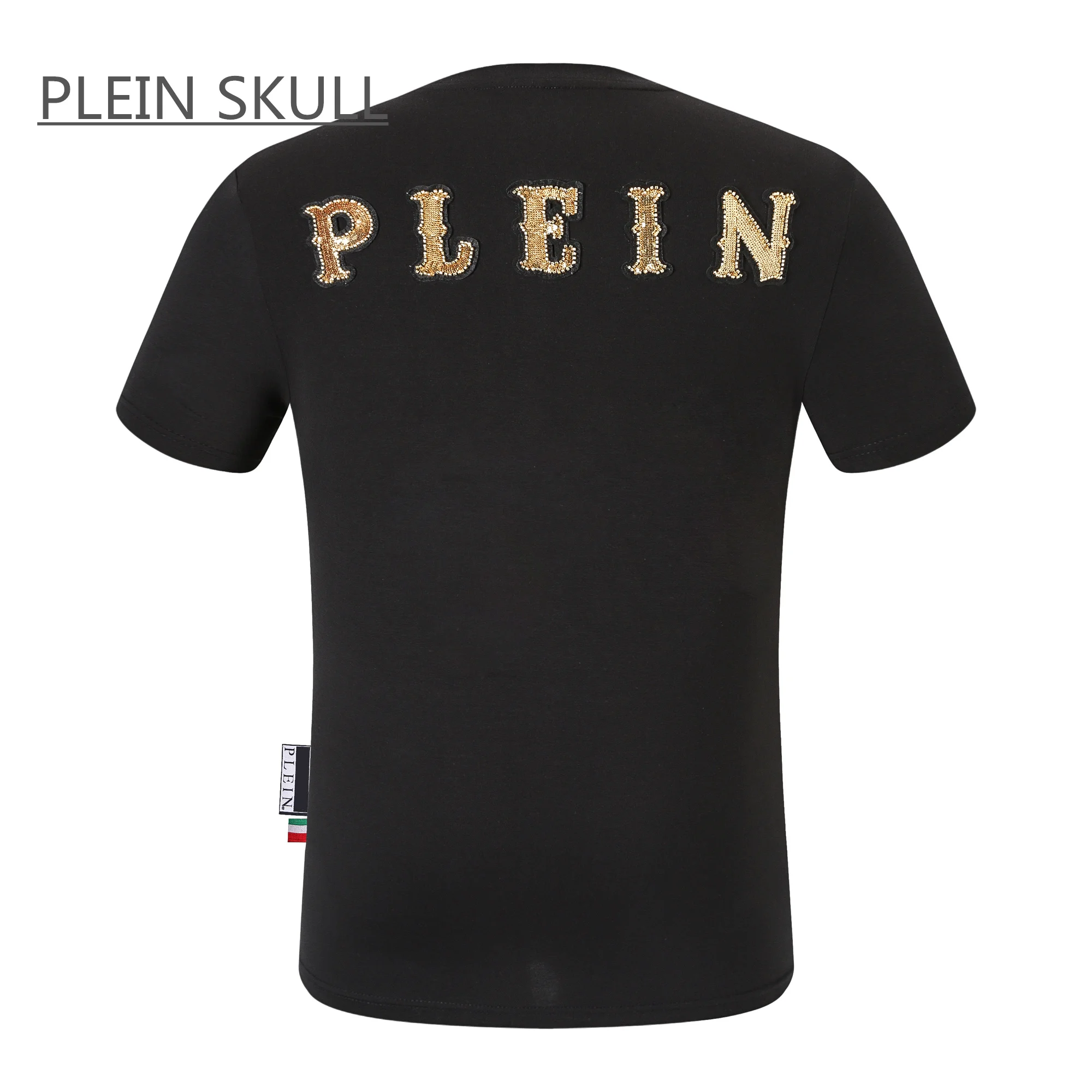 PLEIN SKULL Breathable Men's Fitness T-shirt Cotton Classic Retro Summer Short Sleeve Top Luxury Casual Round Unisex Neck Tee