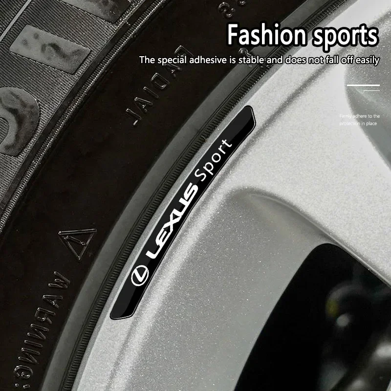 4 قطعة تصفيف السيارة محور عجلات ملصقات الديكور قطاع لكزس ES RX NX LS UX LM LX GX LC RZ IS250 RX350 LS500 LX600 NX260 CT200