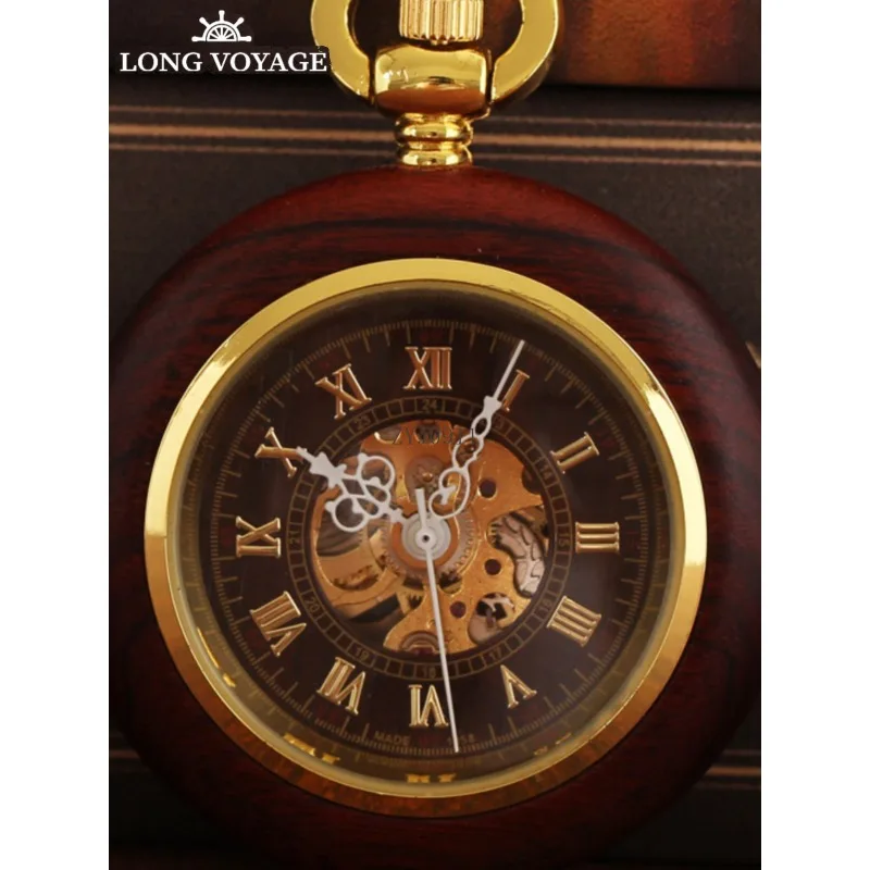 ساعة جيب ميكانيكية أوتوماتيكية بالكامل بدون غطاء ساعة قلادة على شكل قلادة رومانية معدنية كلاسيكية