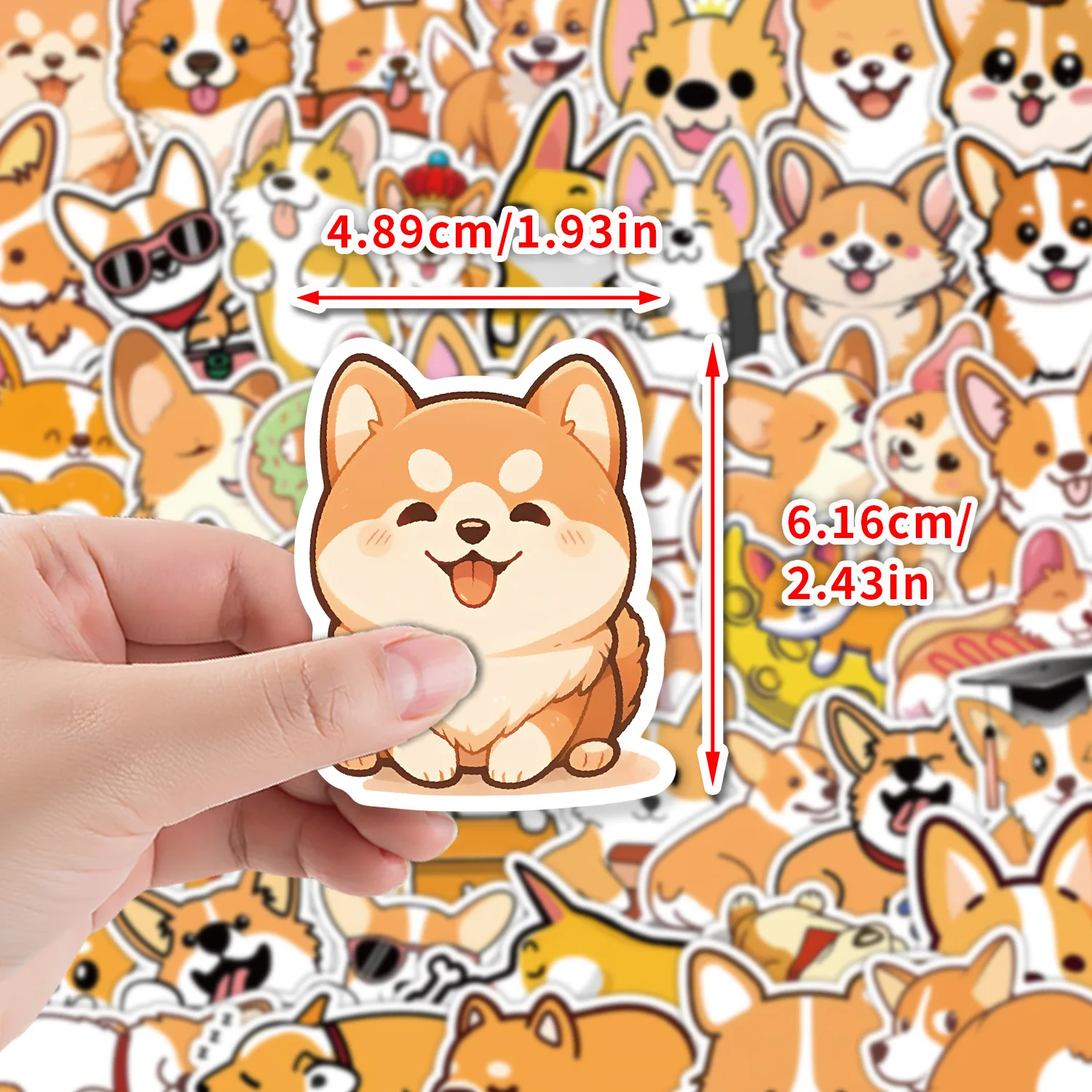 50 Stück Niedliche Cartoon-Corgi-Aufkleber Kawaii Hunde Graffiti-Sticker DIY Notizbuch Handy Gitarre Klassisches Kinderspielzeug Party-Geschenk