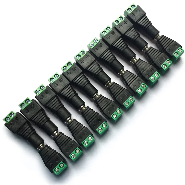 5 par żeńskich i męskich złączy DC 2,1x5,5 mm Adapter wtyczki zasilania Gniazda Złącze do sygnału Kolorowa taśma LED Kamera CCTV