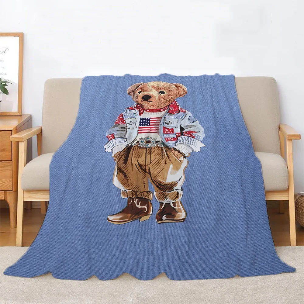 Double Blanket POLO Bears Summer Comforter Home and Decoration Bedspreads and Coverlets Throw Blanket for Sofa Blankets for Bed