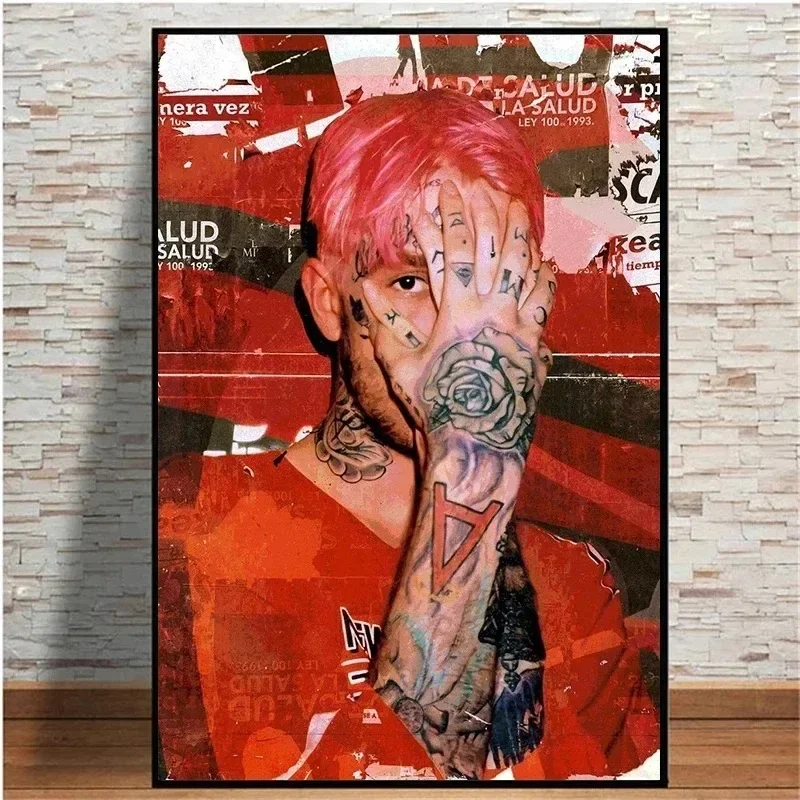 R I P مغني الراب الموسيقى ستار ليل اللمحة صورة المشارك قماش لوحات جدار صورة فنية لغرفة المعيشة ديكور المنزل كوادرو