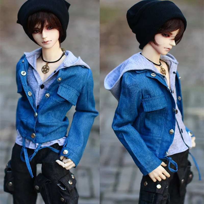 

Красивая джинсовая куртка + серая рубашка 1/3,1/4 MSD SD17 дядюшка BJD кукольная одежда на заказ CMB1