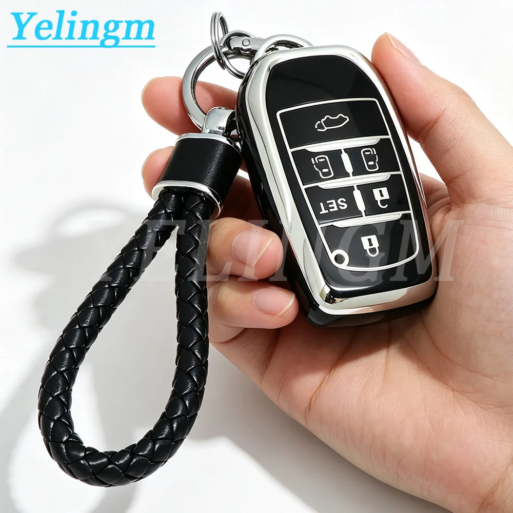 5/6-Tasten TPU Autoschlüsselhülle für Toyota Alphard PREVIA Voxy Noah Esquire Vellfire Harrier Fernbedienungsgehäuse Schlüsselanhänger